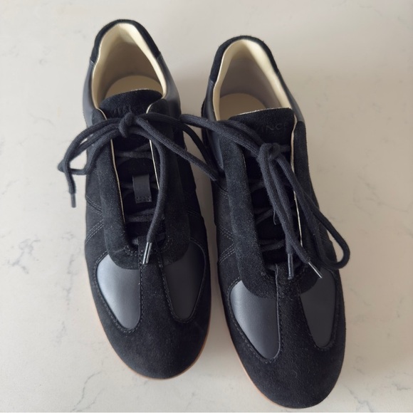 Vince Solaris Trainers in Suede/Leather retro Sneakers In black Size: 6 - Picture 1 of 5